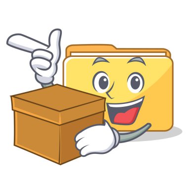 Kutusu klasörüne karakter karikatür tarzı ile