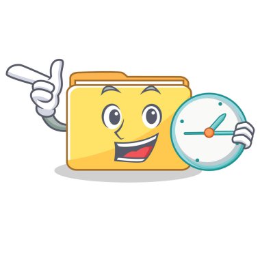 Saat klasör karakter karikatür tarzı ile