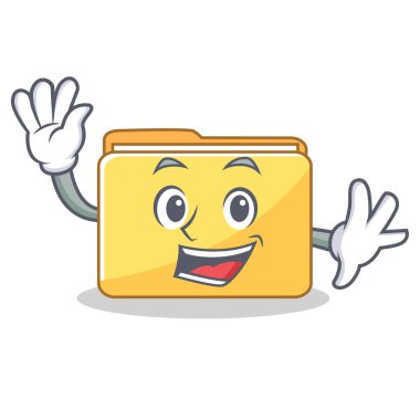 Klasör karakter karikatür tarzı sallayarak