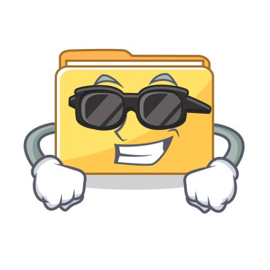 Süper cool klasör karakter karikatür tarzı
