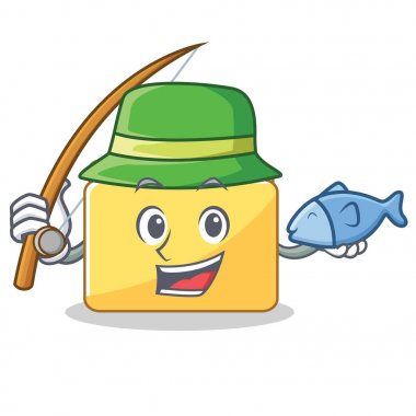 Klasör karakter karikatür tarzı Balık tutma