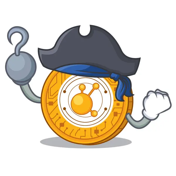 Piraten Bitconnect Coin Charakter Cartoon Vektor Illustration — Stockillustration Piraten Bitconnect Coin Charakter Cartoon — Stockvektor