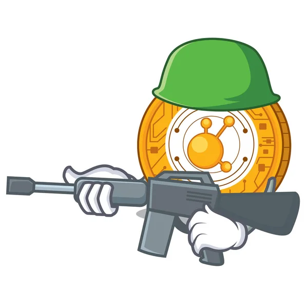 Ejército BitConnect moneda personaje de dibujos animados — Vector de stock