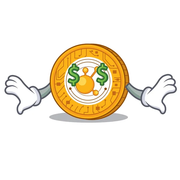 Money eye bitconnect coin charakter cartoon — Stockvektor