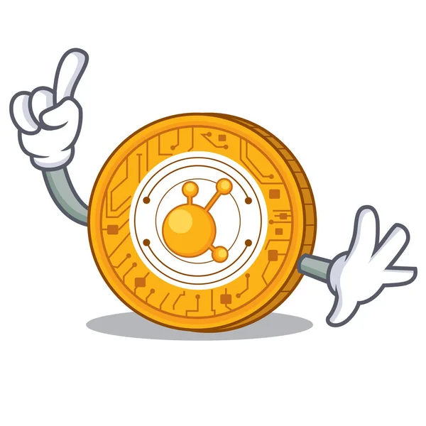 Dedo BitConnect desenho animado personagem moeda —  Vetores de Stock