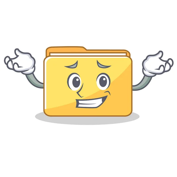 Wink office binder with file character funny Vector Image