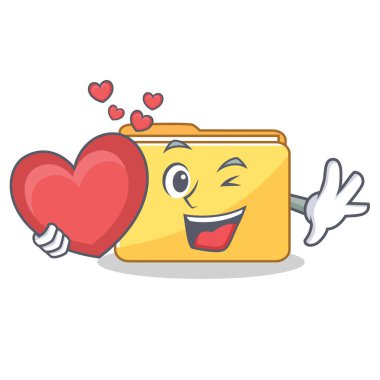 Kalp klasör karakter karikatür tarzı ile