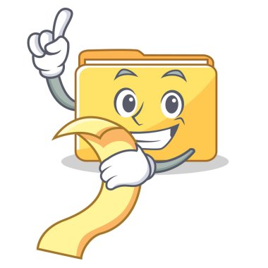 Menü klasör karakter karikatür tarzı ile