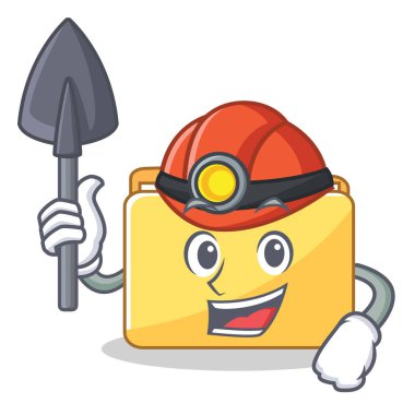 Madenci klasör karakter karikatür tarzı