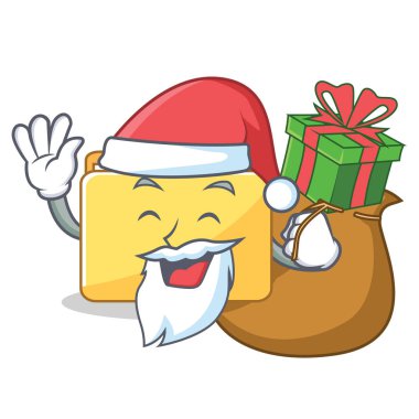 Noel Baba hediye klasör karakter karikatür tarzı ile