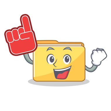 Köpük parmak klasör karakter karikatür tarzı