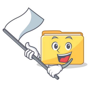 Bayrak klasör karakter karikatür tarzı ile