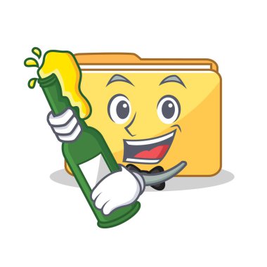 Bira klasör karakter karikatür tarzı ile