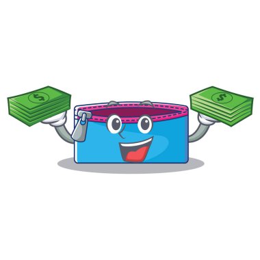 Para kalem büyük karakter karikatür ile