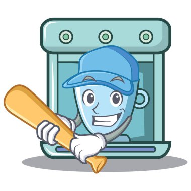 İskambil beyzbol kahve makinesi karakter karikatür