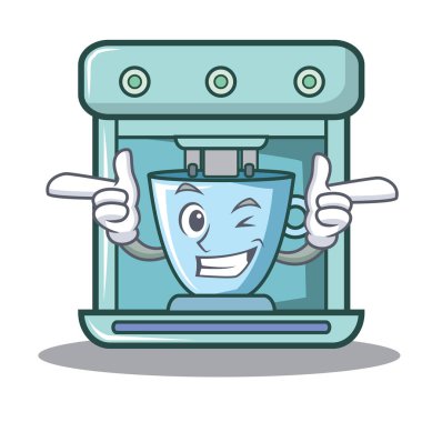 Wink kahve makinesi karakter karikatür