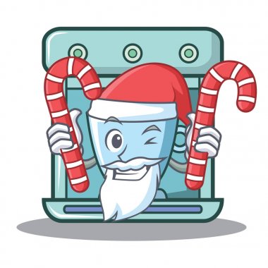 Santa şeker kahve makinesi karakter karikatür ile