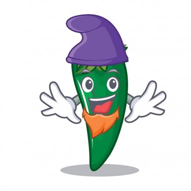 Elf yeşil biber karakter karikatür