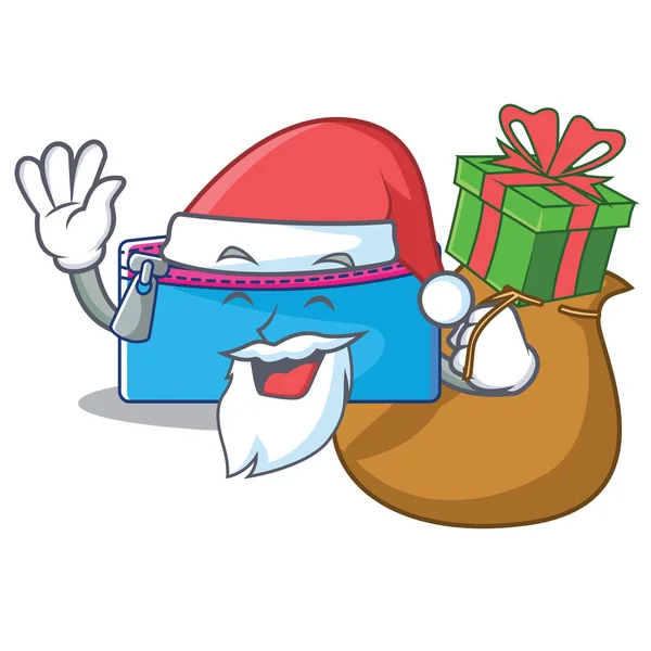 Père Noël avec étui cadeau personnage dessin animé — Image vectorielle