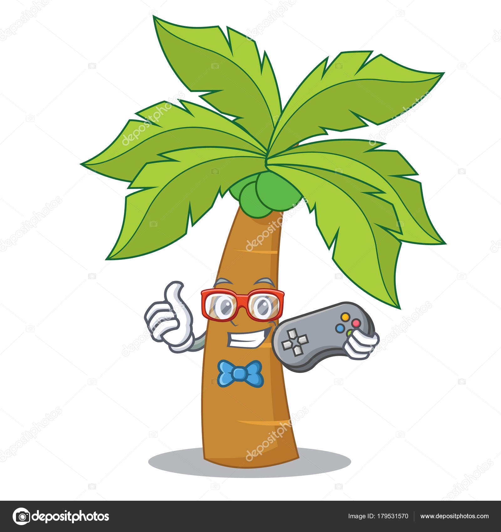 Gamer Personnage De Palmier Dessin Anime Image Vectorielle Par Kongvector C Illustration