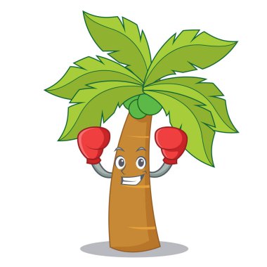 Boks palmiye ağacı karakter karikatür