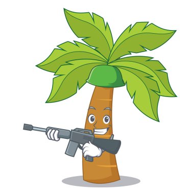 Ordu palmiye ağacı karakter karikatür