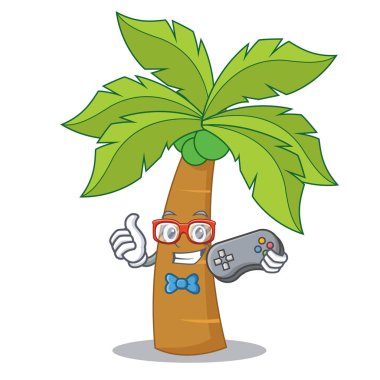Oyun palmiye ağacı karakter karikatür
