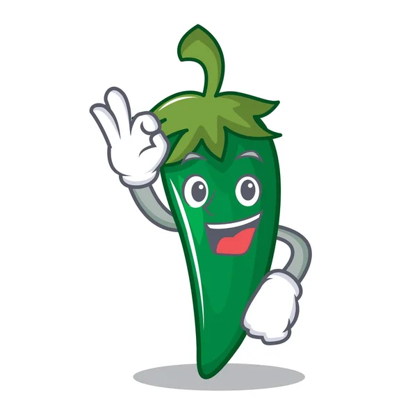 Jo zelená chilli znakové karikatury — Stockový vektor
