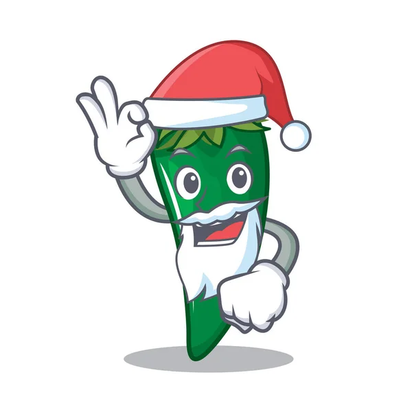 Santa vert chili personnage dessin animé — Image vectorielle