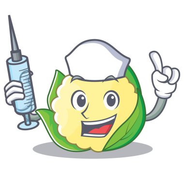 Hemşire karnabahar karakter karikatür tarzı