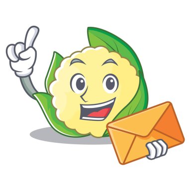 Zarf karnabahar karakter karikatür tarzı ile