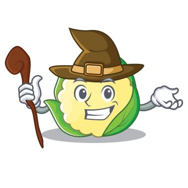 Cadı karnabahar karakter karikatür tarzı