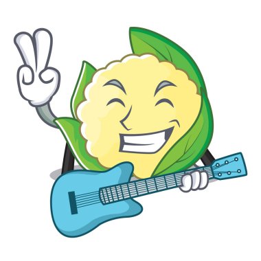 Gitar karnabahar karakter karikatür tarzı ile