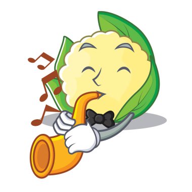 Trompet karnabahar karakter karikatür tarzı ile