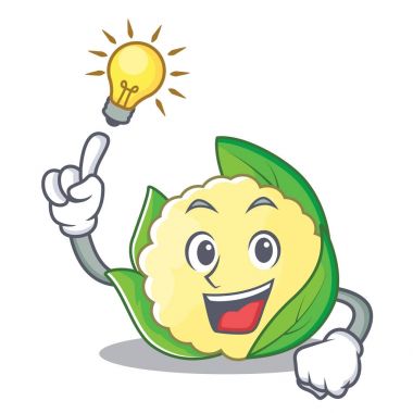 Bir fikir karnabahar karakter karikatür tarzı var