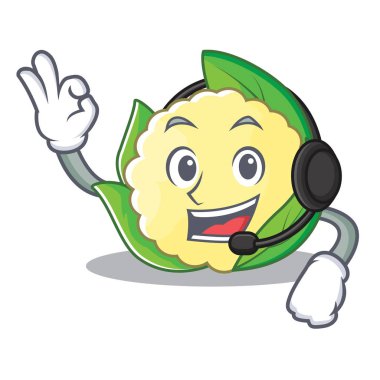 Kulaklık karnabahar karakter karikatür tarzı ile