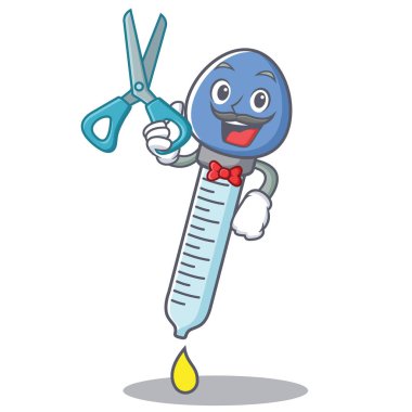 Damlalık karakter karikatür tarzı berber