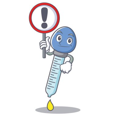 İşareti damlalık karakter karikatür tarzı ile