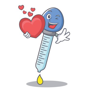 Kalp damlalık karakter karikatür tarzı ile