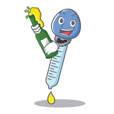 Bira damlalık karakter karikatür tarzı ile