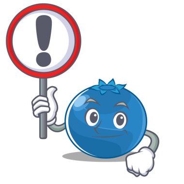 İşareti yaban mersini karakter karikatür tarzı ile