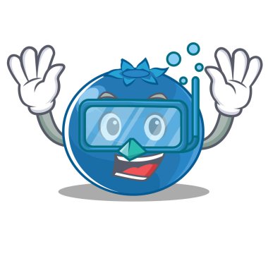 Dalış yaban mersini karakter karikatür tarzı