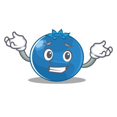 Sırıtan yaban mersini karakter karikatür tarzı