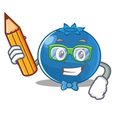 Öğrenci yaban mersini karakter karikatür tarzı