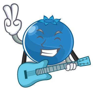 Gitar yaban mersini karakter karikatür tarzı ile