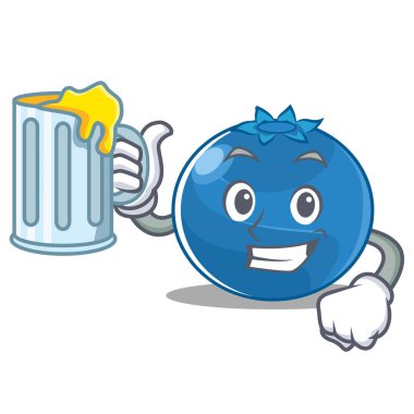 Suyu yaban mersini karakter karikatür tarzı ile