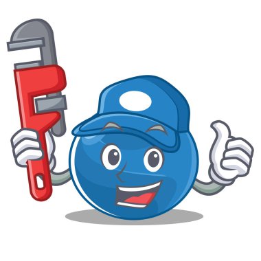 Tesisatçı yaban mersini karakter karikatür tarzı