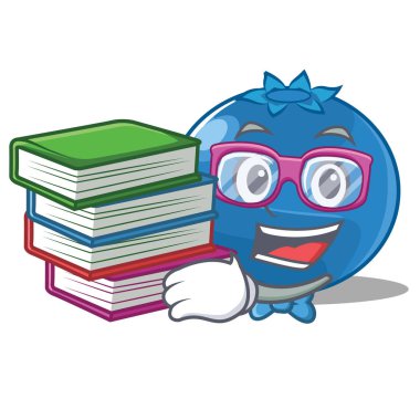 Öğrenci kitap yaban mersini karakter karikatür tarzı ile