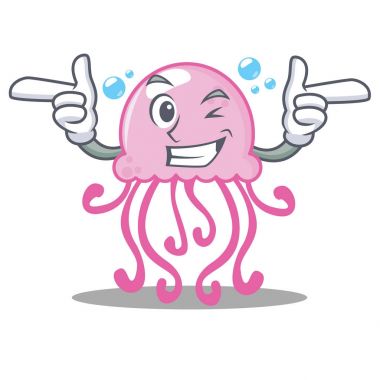 Wink şirin denizanası karakter karikatür