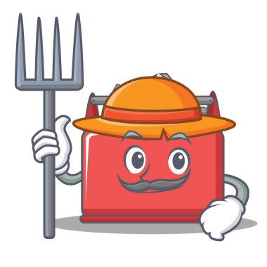 Çiftçi araç kutusu karakter karikatür